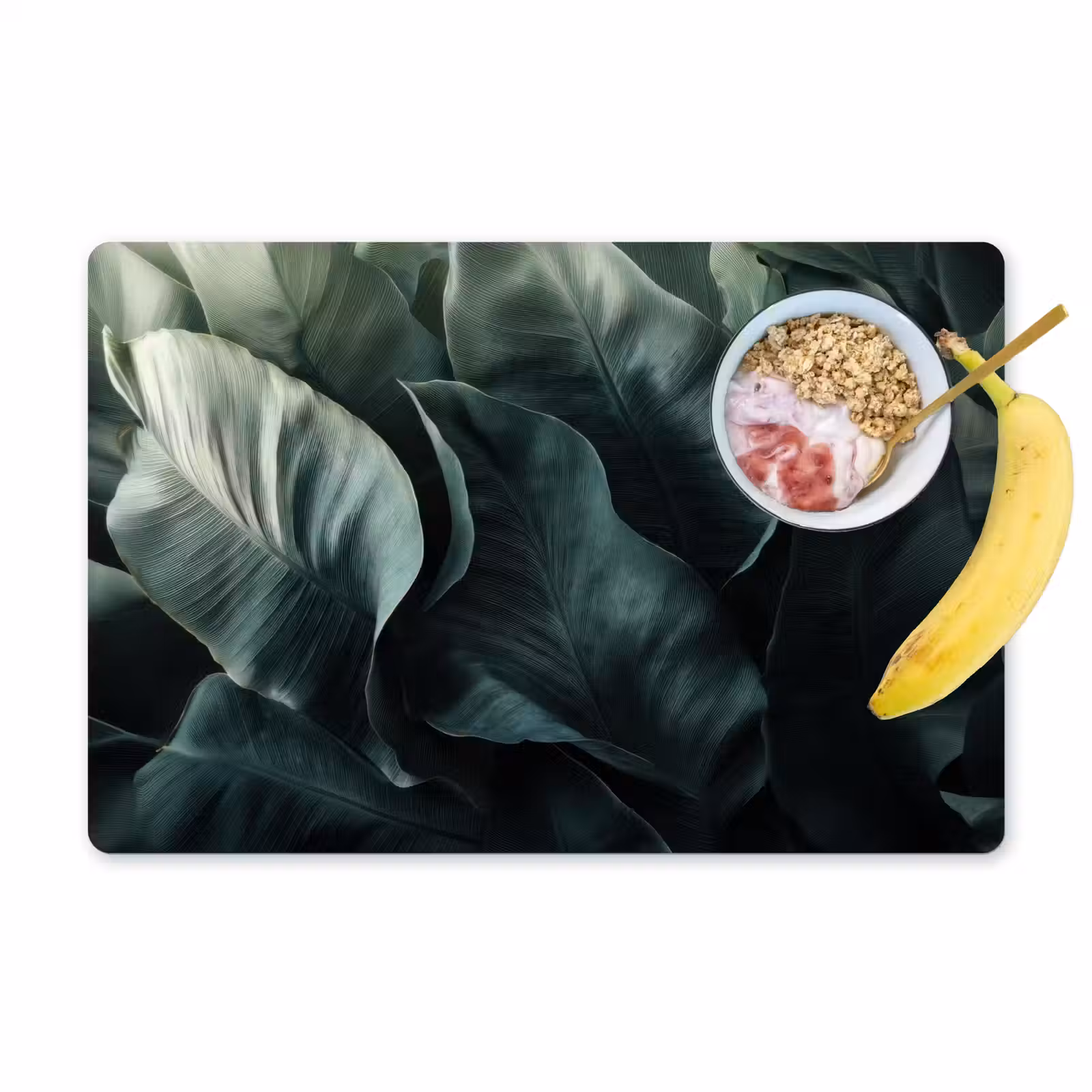 Placemat - 6 stuks - Groen - Bladeren - Glad - Nerven — 1