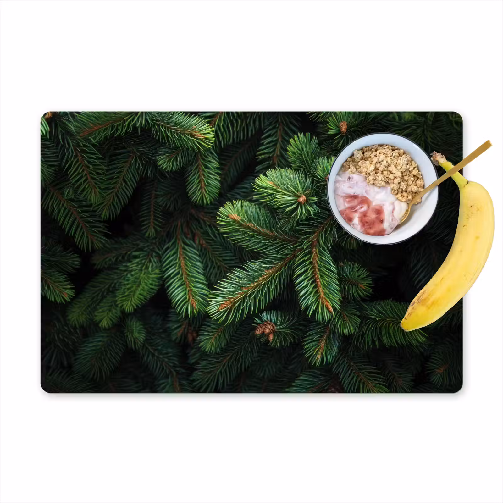 Placemat - 6 stuks - Sparrentakken - Knoppen - Naalden - Groen — 1