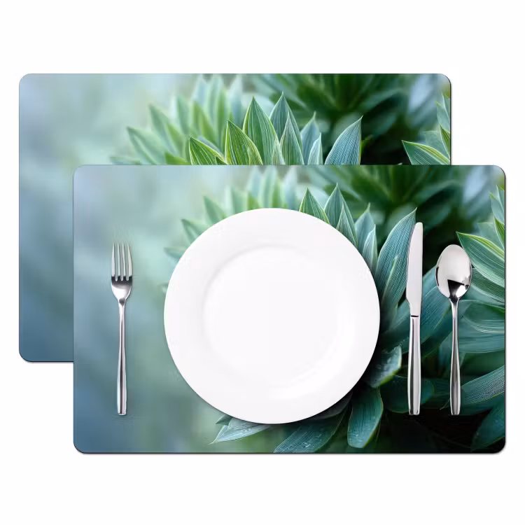 Placemat - 6 stuks - Blad - Plant - Groen - Textuur — 2