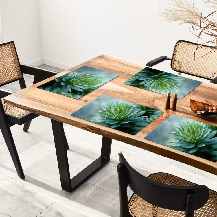 Placemat - 6 stuks - Blad - Plant - Groen - Textuur — 5