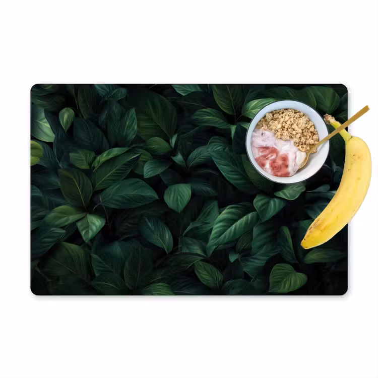 Placemat - 6 stuks - Bladeren - Ovaal - Groen - Nerven — 1