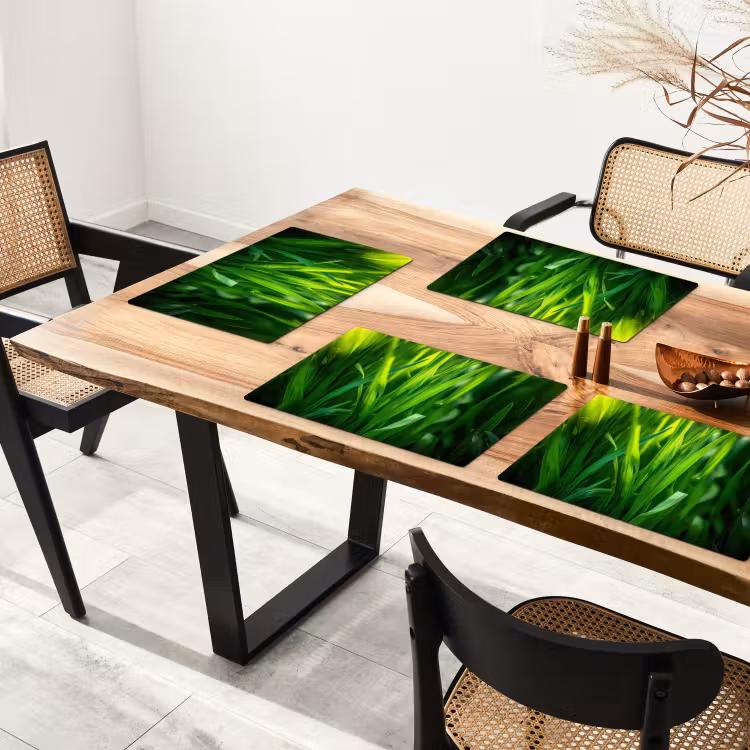 Placemat - 6 stuks - Grassprieten - Lichtinval - Groen — 5