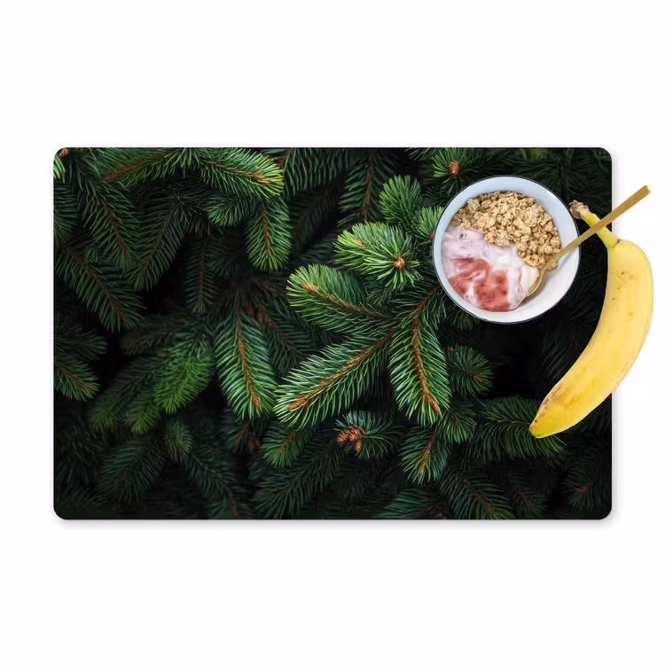Placemat - 6 stuks - Sparrentakken - Knoppen - Naalden - Groen — 1