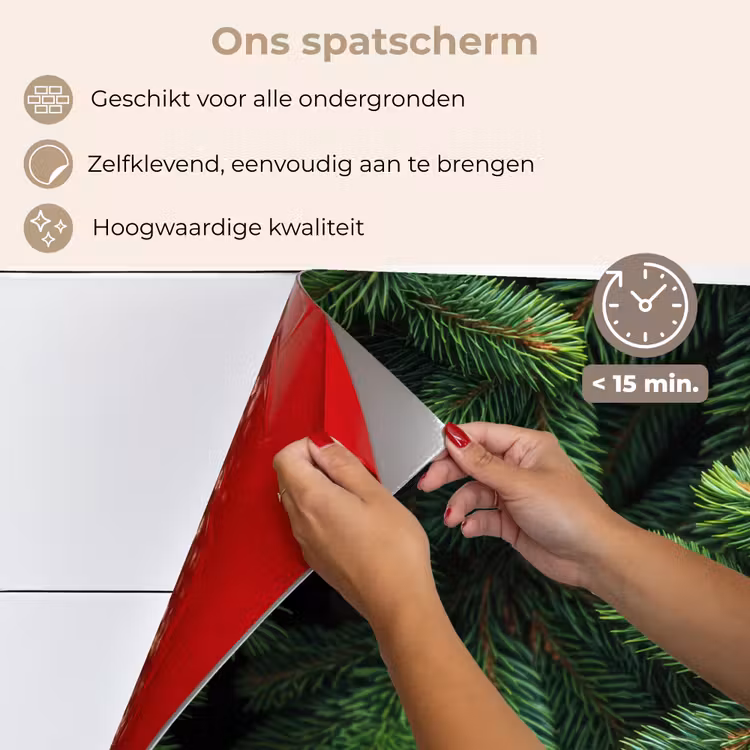 Spatscherm keuken - Sparrentakken - Knoppen - Naalden - Groen — 4