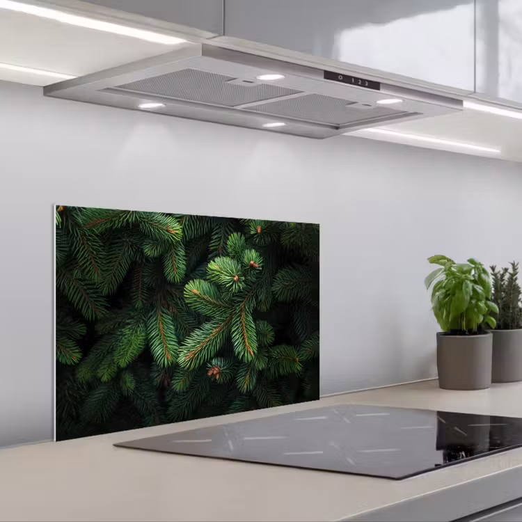 Spatscherm keuken - Sparrentakken - Knoppen - Naalden - Groen — 5