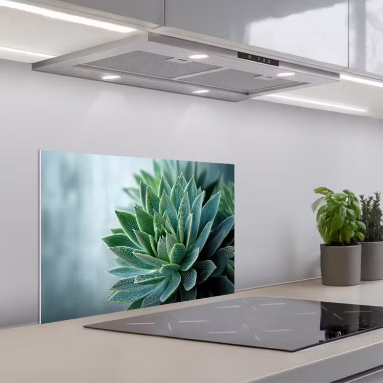 Spatscherm keuken - Vetplant - Bladeren - Groen - Wazig — 5