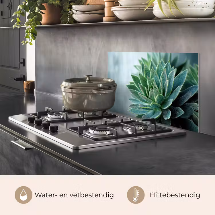 Spatscherm keuken - Vetplant - Bladeren - Groen - Wazig — 7