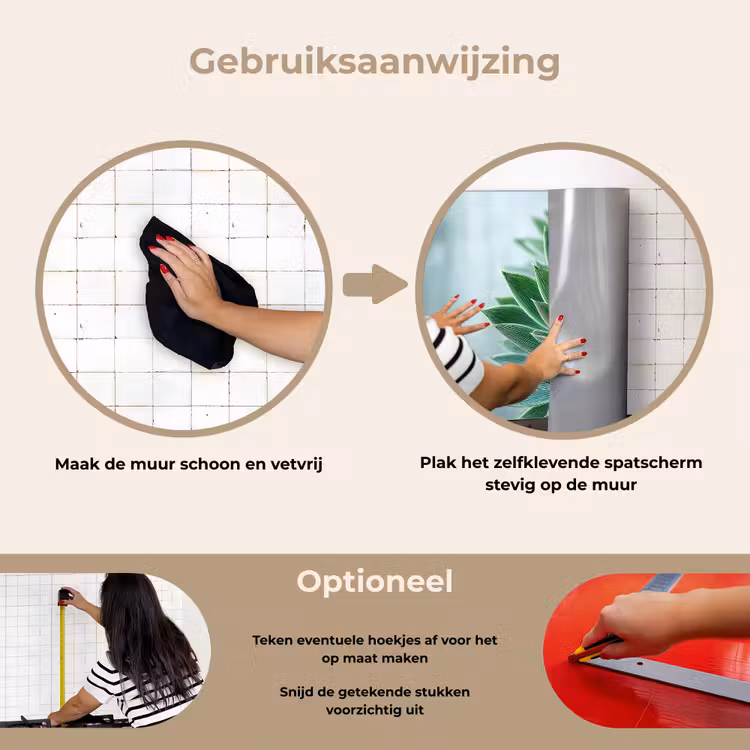 Spatscherm keuken - Vetplant - Bladeren - Groen - Wazig — 8