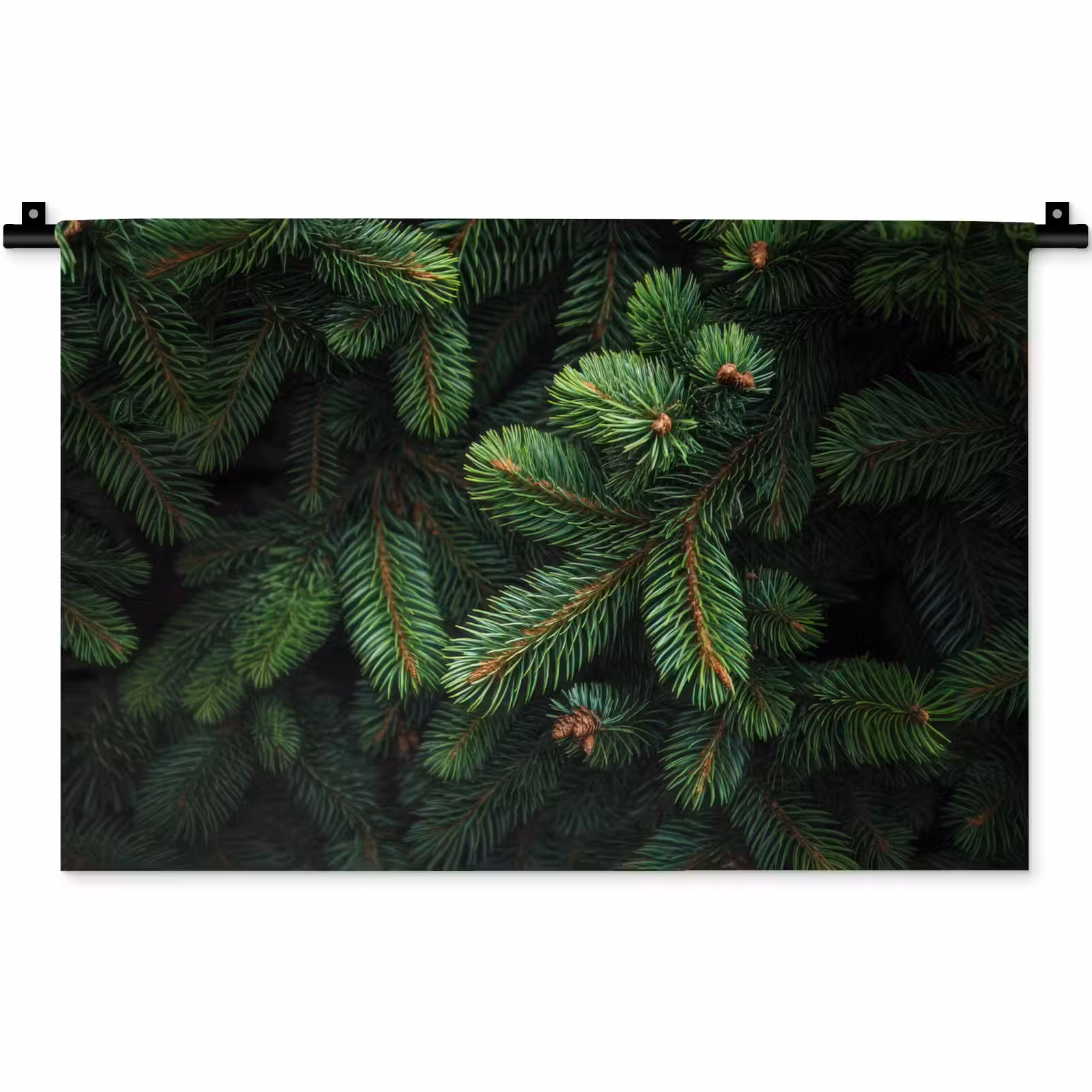 Wandkleed - Sparrentakken - Knoppen - Naalden - Groen — 1