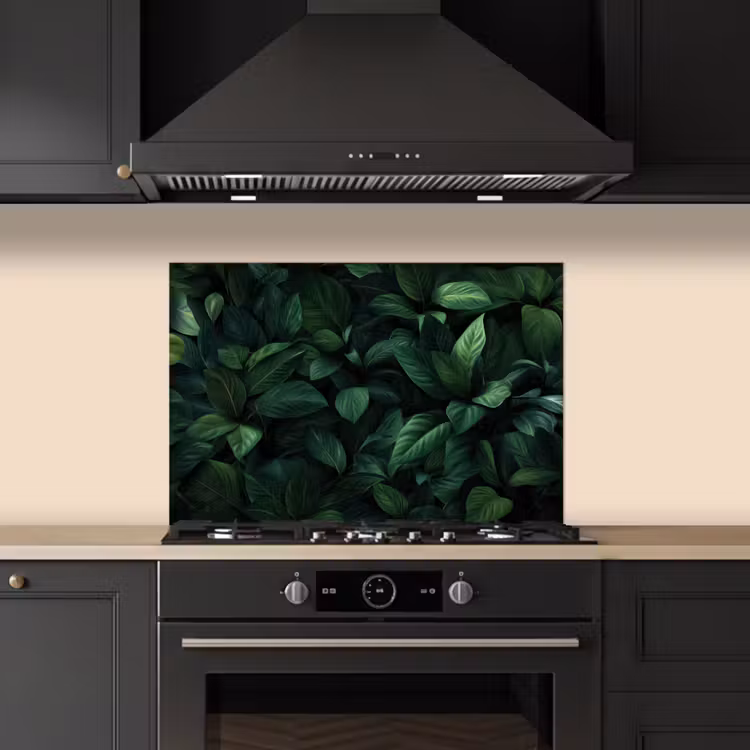 Spatscherm keuken - Bladeren - Ovaal - Groen - Nerven — 2