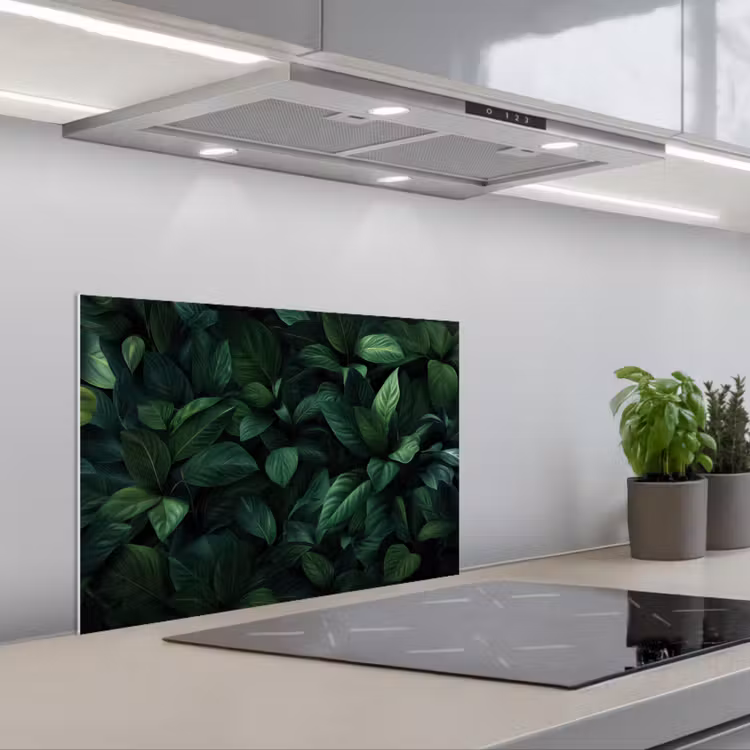 Spatscherm keuken - Bladeren - Ovaal - Groen - Nerven — 5