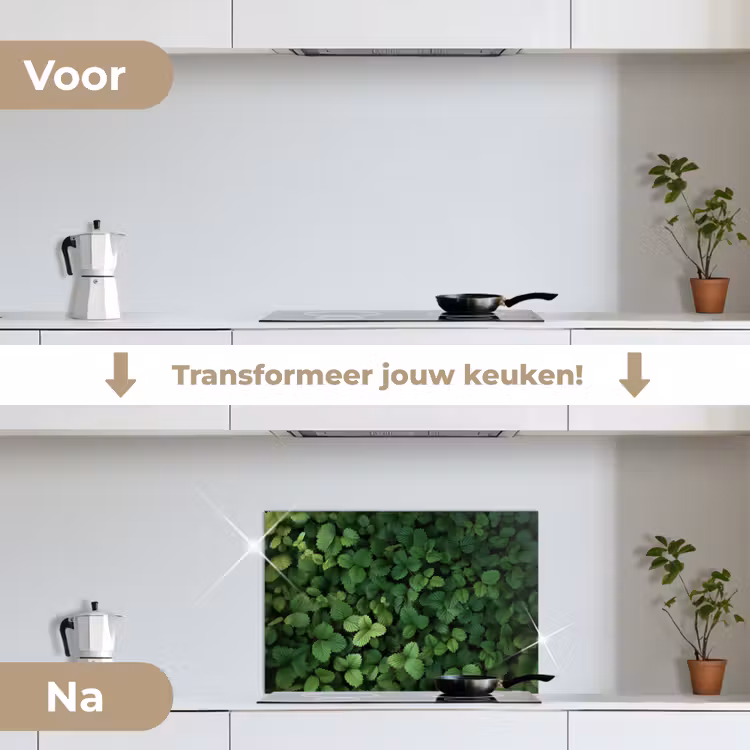 Spatscherm keuken - Groen - Bladeren - Kartel - Zonlicht — 3