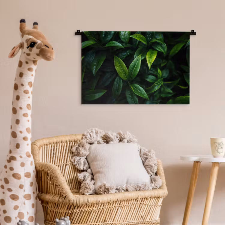 Wandkleed - Bladeren - Regendruppels - Licht - Groen — 5