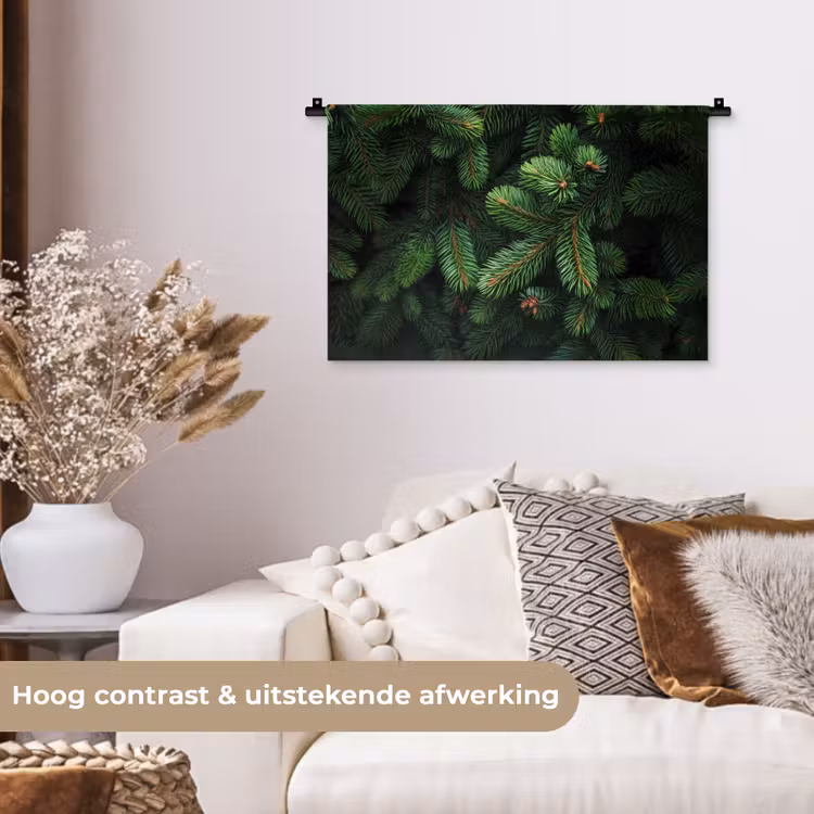 Wandkleed - Sparrentakken - Knoppen - Naalden - Groen — 4