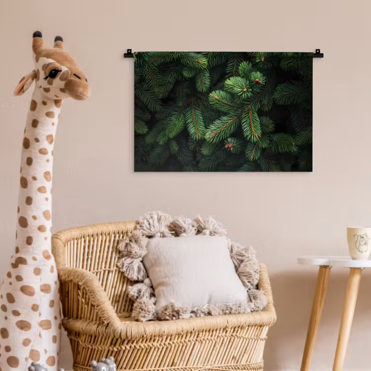Wandkleed - Sparrentakken - Knoppen - Naalden - Groen — 5