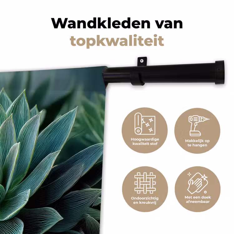 Wandkleed - Vetplant - Bladeren - Groen - Wazig — 3