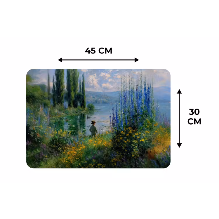Placemat - 6 stuks - Bloemen - Meer - Bergen - Groen — 3