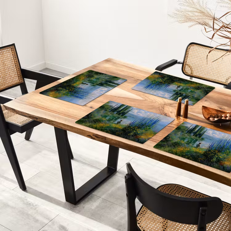 Placemat - 6 stuks - Bloemen - Meer - Bergen - Groen — 5