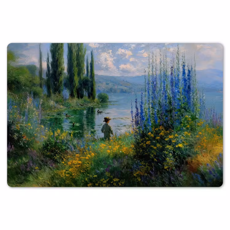 Placemat - 6 stuks - Bloemen - Meer - Bergen - Groen — 7
