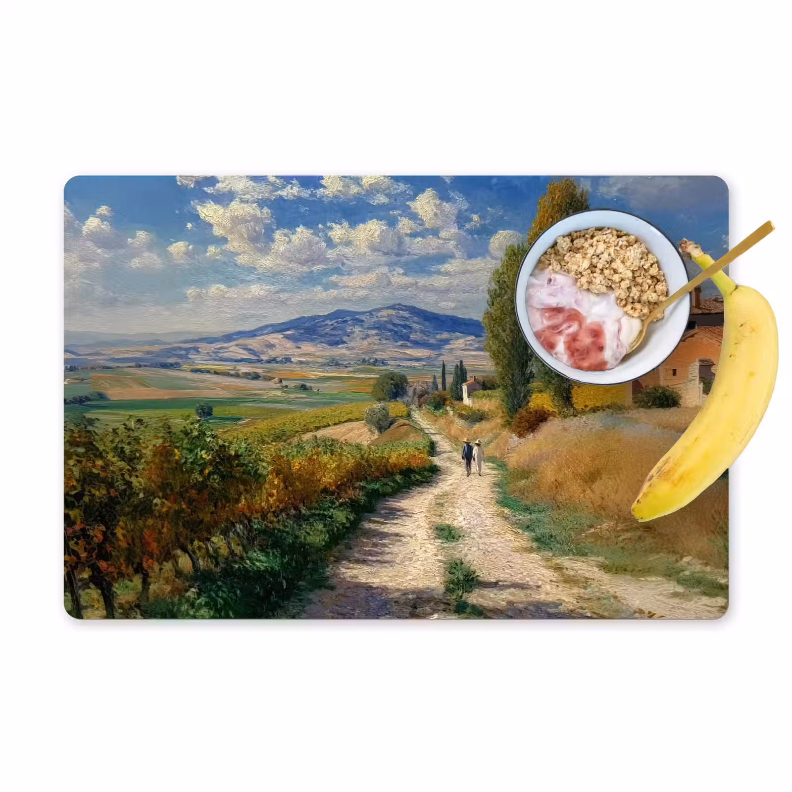 Placemat - 6 stuks - Mensen - Wandelen - Zandpad - Velden — 1