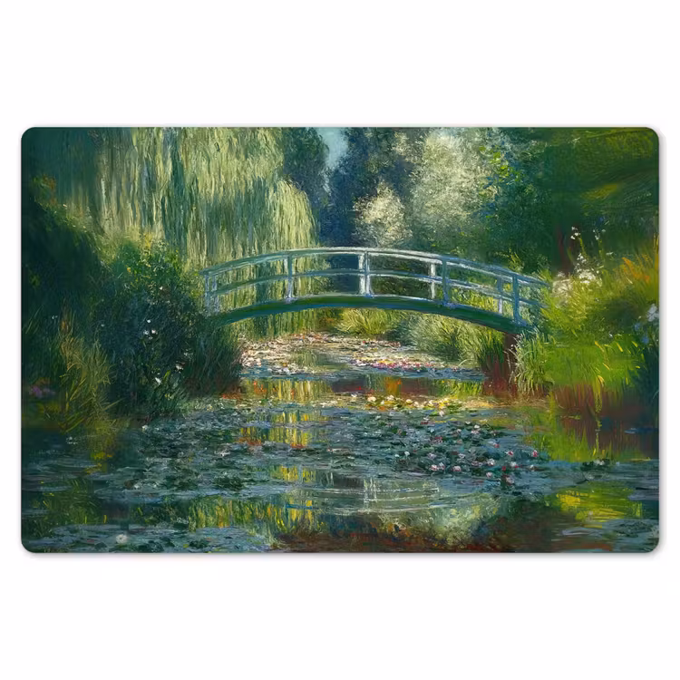 Placemat - 6 stuks - Brug - Hout - Vijver - Waterlelies — 7