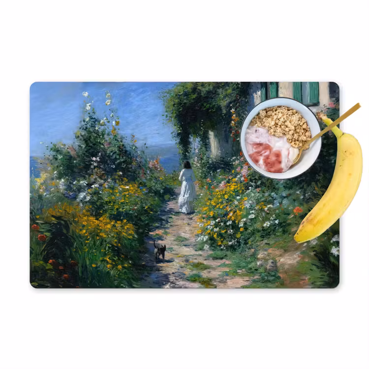 Placemat - 6 stuks - Kat - Vrouw - Bloemen - Huis — 1