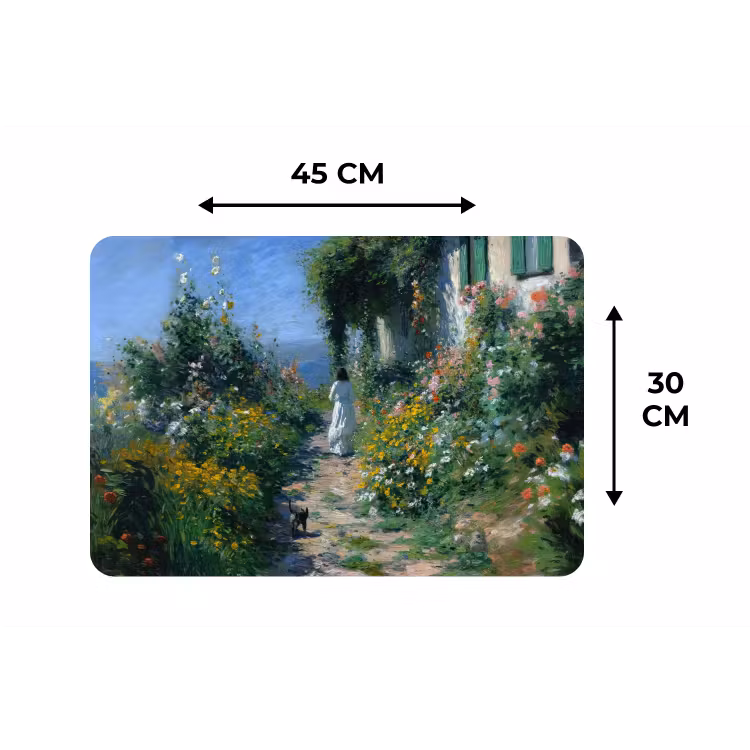 Placemat - 6 stuks - Kat - Vrouw - Bloemen - Huis — 3
