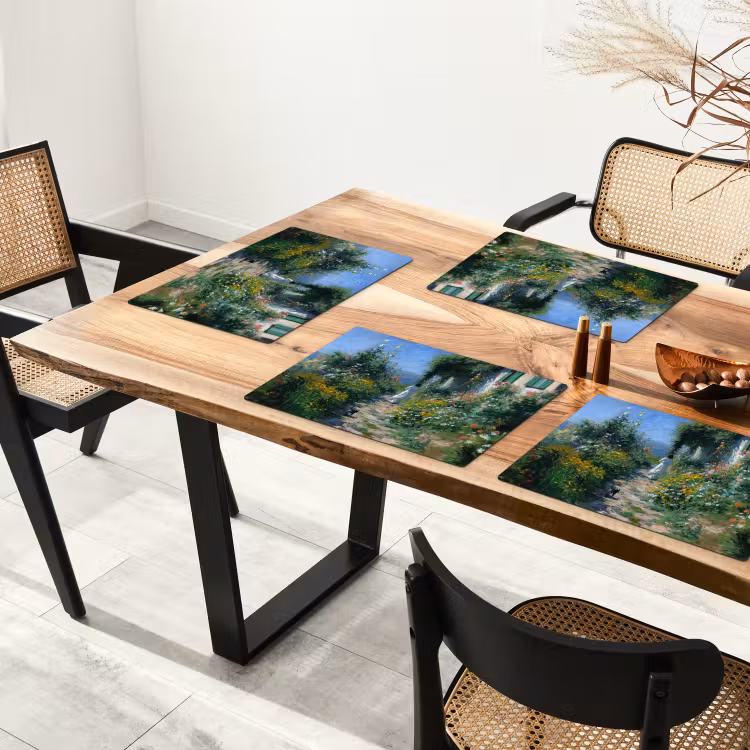Placemat - 6 stuks - Kat - Vrouw - Bloemen - Huis — 5