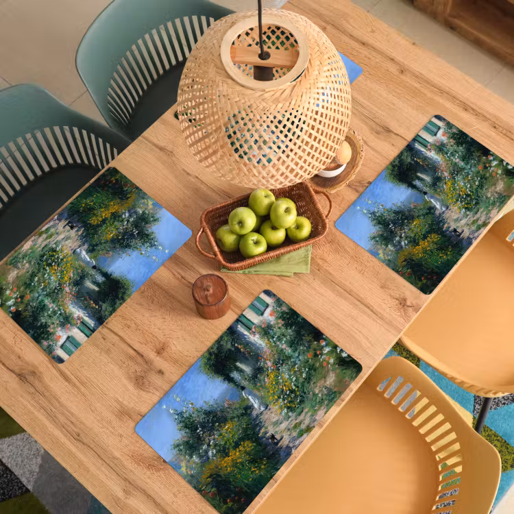 Placemat - 6 stuks - Kat - Vrouw - Bloemen - Huis — 6