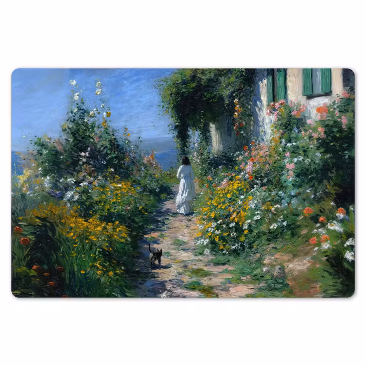 Placemat - 6 stuks - Kat - Vrouw - Bloemen - Huis — 7