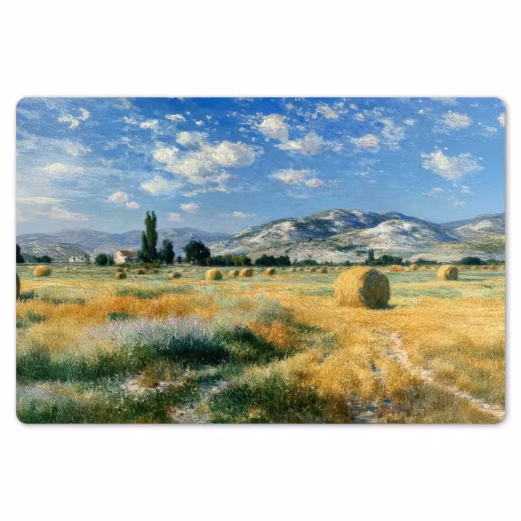 Placemat - 6 stuks - Landschap - Strobalen - Bergen - Wolken — 7