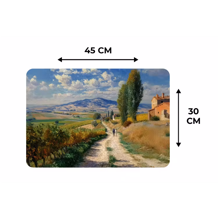 Placemat - 6 stuks - Mensen - Wandelen - Zandpad - Velden — 3