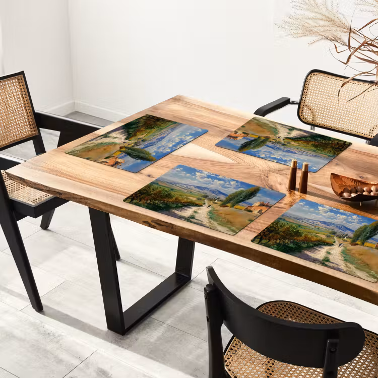 Placemat - 6 stuks - Mensen - Wandelen - Zandpad - Velden — 5