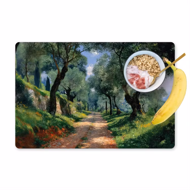Placemat - 6 stuks - Pad - Bomen - Schaduw - — 1