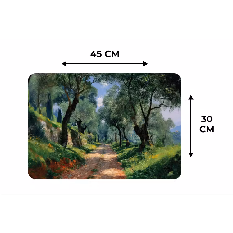 Placemat - 6 stuks - Pad - Bomen - Schaduw - — 3