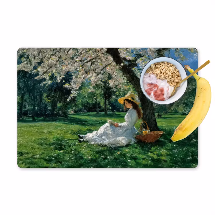 Placemat - 6 stuks - Vrouw - Boom - Boek - Mandje — 1