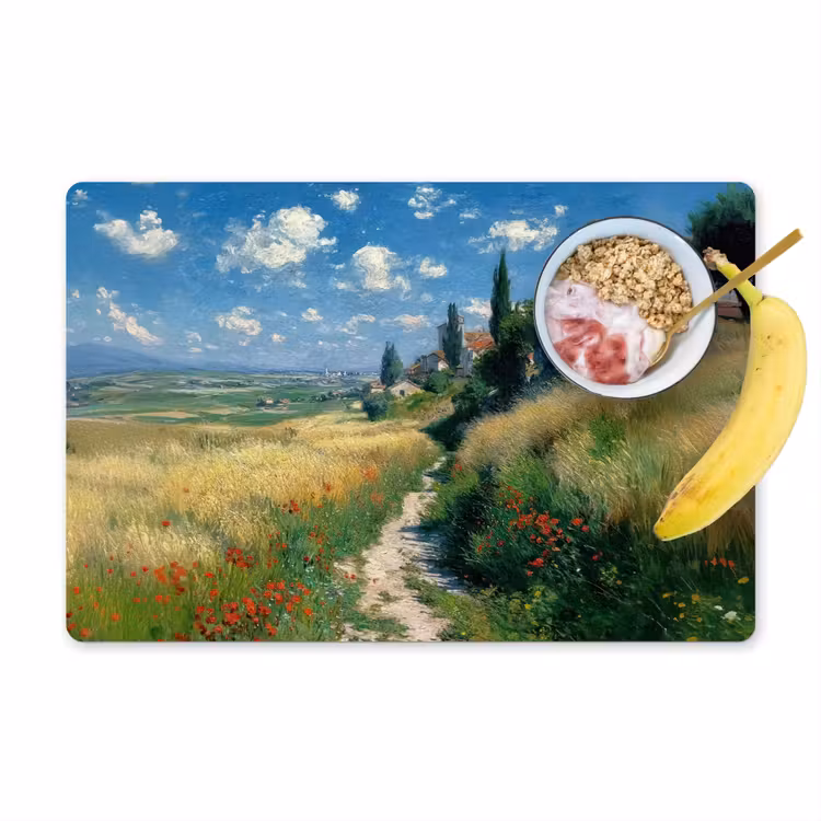 Placemat - 6 stuks - Zandpad - Huis - Bomen - Grasveld — 1