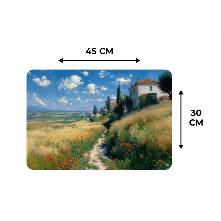 Placemat - 6 stuks - Zandpad - Huis - Bomen - Grasveld — 3