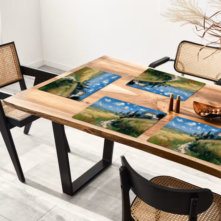 Placemat - 6 stuks - Zandpad - Huis - Bomen - Grasveld — 5