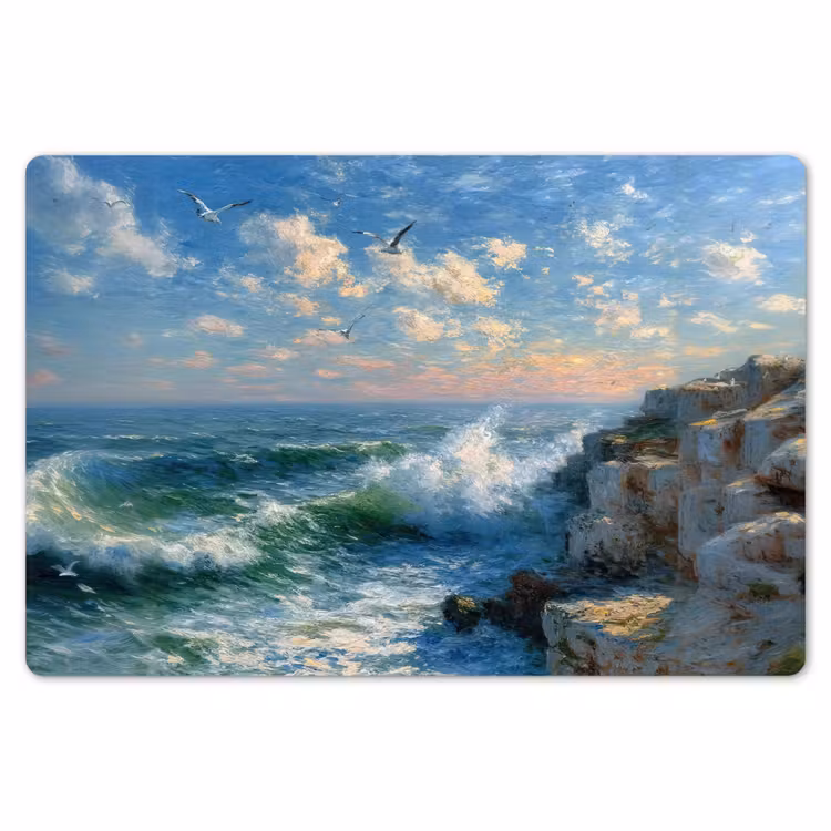 Placemat - 6 stuks - Zee - Golven - Rotsen - Meeuwen — 7
