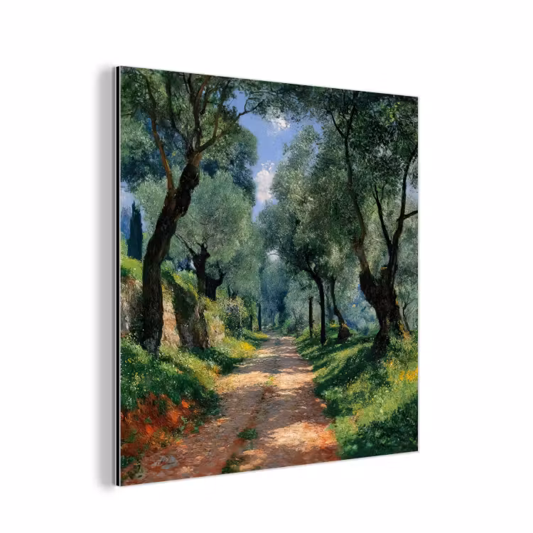 Aluminium schilderij - Pad - Bomen - Schaduw - — 1