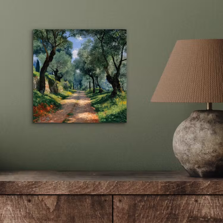 Aluminium schilderij - Pad - Bomen - Schaduw - — 3