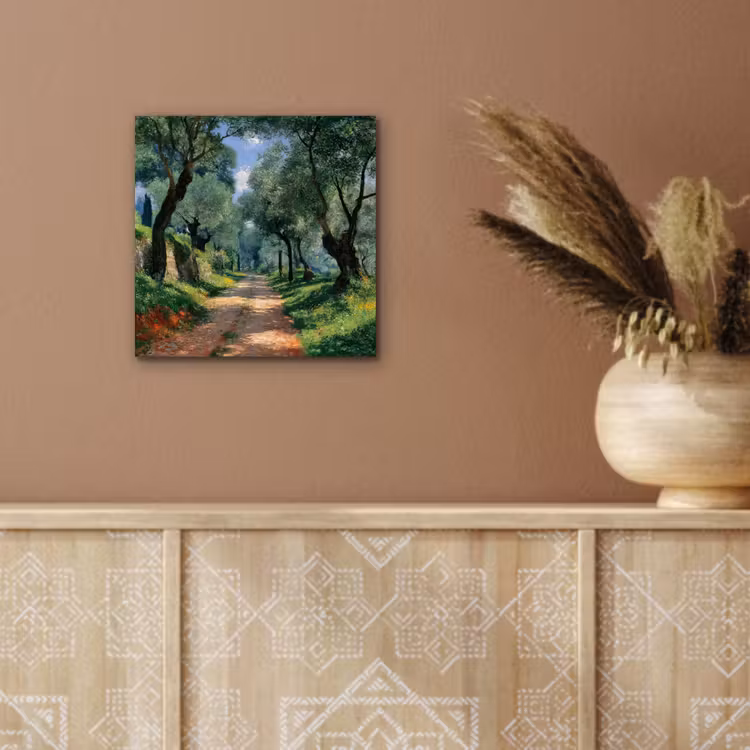 Aluminium schilderij - Pad - Bomen - Schaduw - — 5