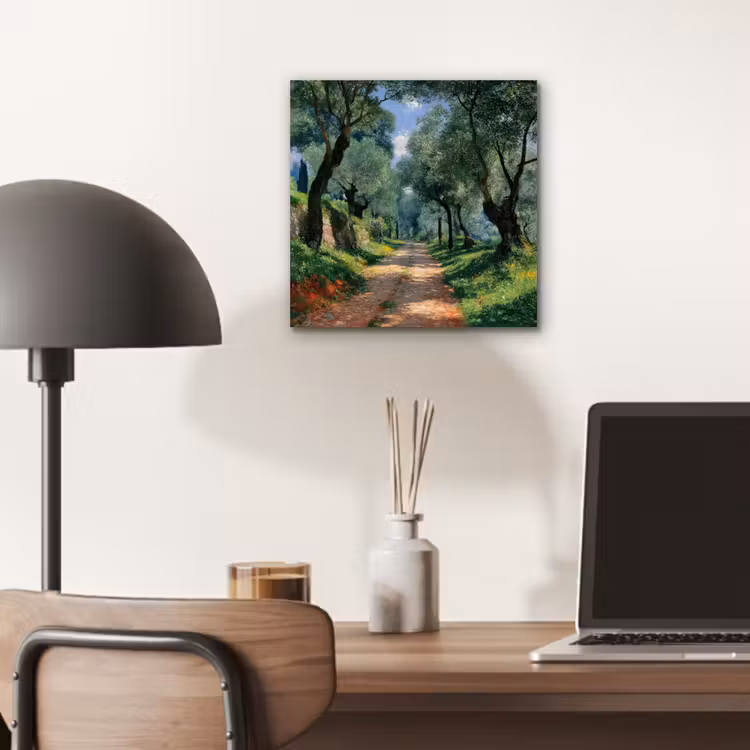 Aluminium schilderij - Pad - Bomen - Schaduw - — 6