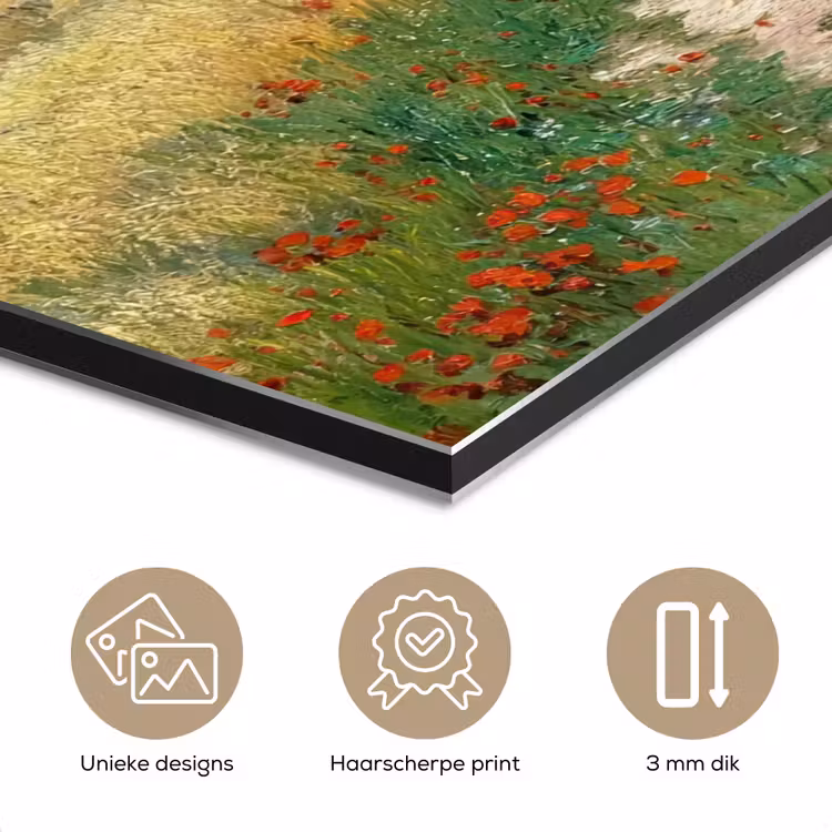 Aluminium schilderij - Zandpad - Huis - Bomen - Grasveld — 7