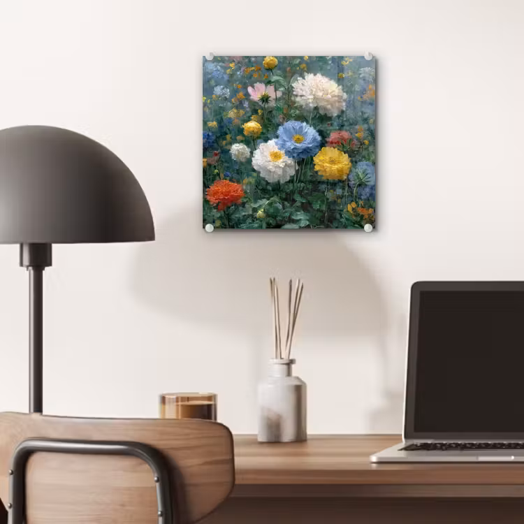 Glas schilderij - Close-up - Veld - Bloemen - Kleurrijk — 7