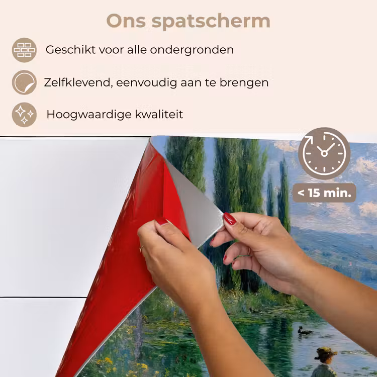 Spatscherm keuken - Bloemen - Meer - Bergen - Groen — 4
