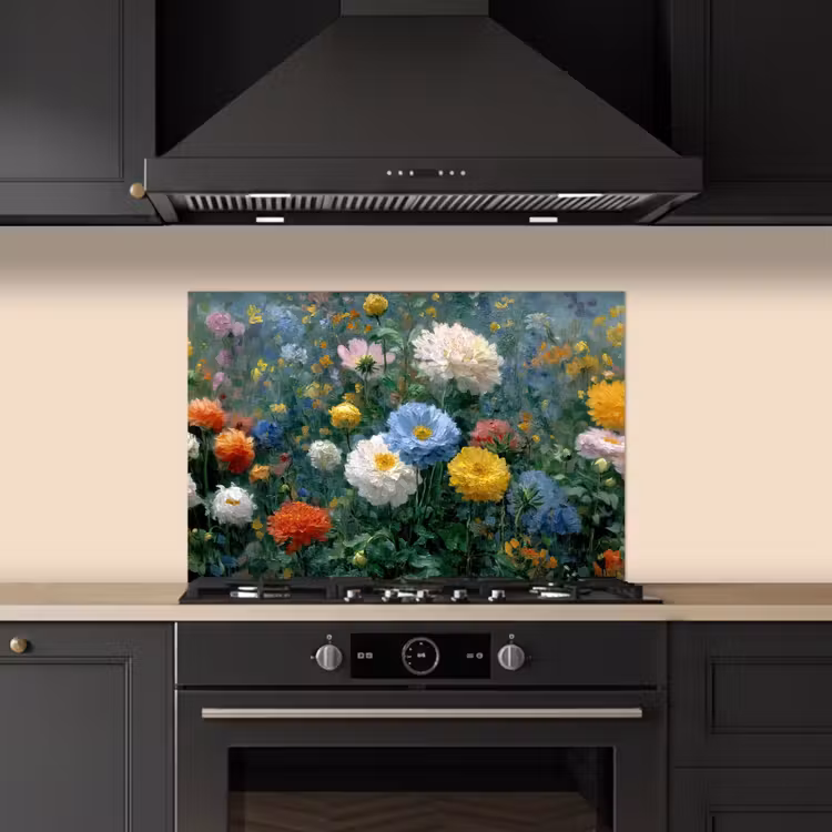 Spatscherm keuken - Close-up - Veld - Bloemen - Kleurrijk — 2