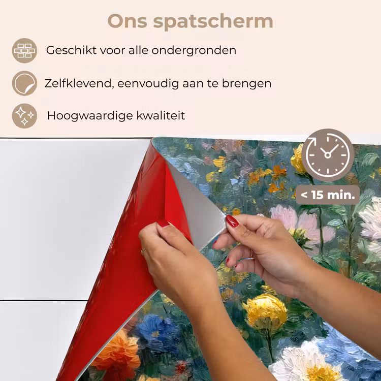 Spatscherm keuken - Close-up - Veld - Bloemen - Kleurrijk — 4