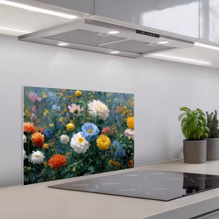 Spatscherm keuken - Close-up - Veld - Bloemen - Kleurrijk — 5